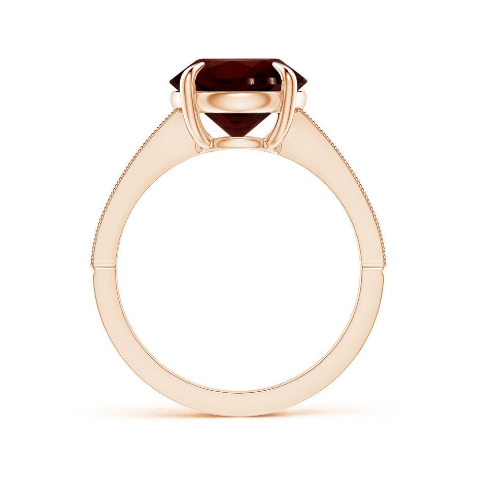 10.10x9.97x5.72mm AAA GIA Certified Classic Garnet Solitaire Ring with Milgrain in Rose Gold Side 199