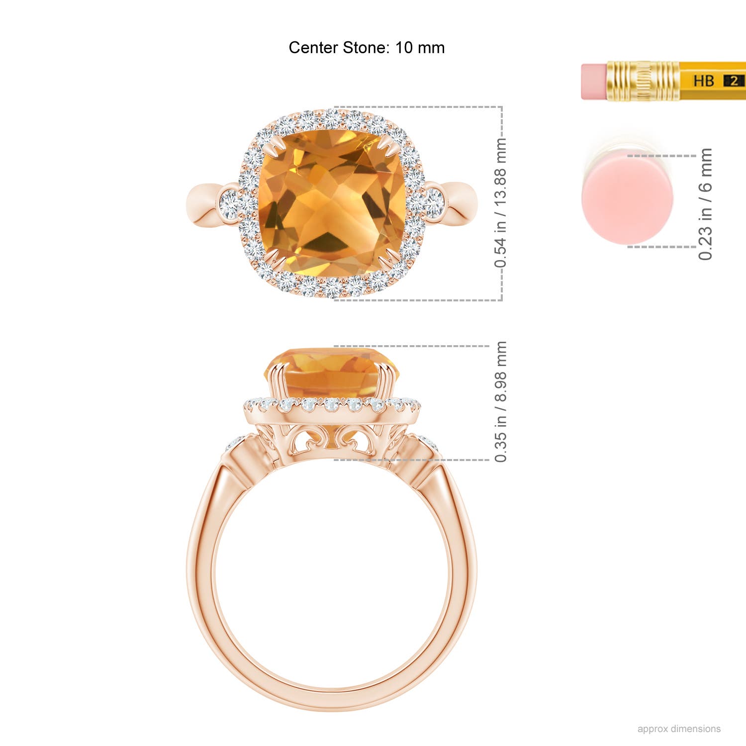 A - Citrine / 3.87 CT / 14 KT Rose Gold