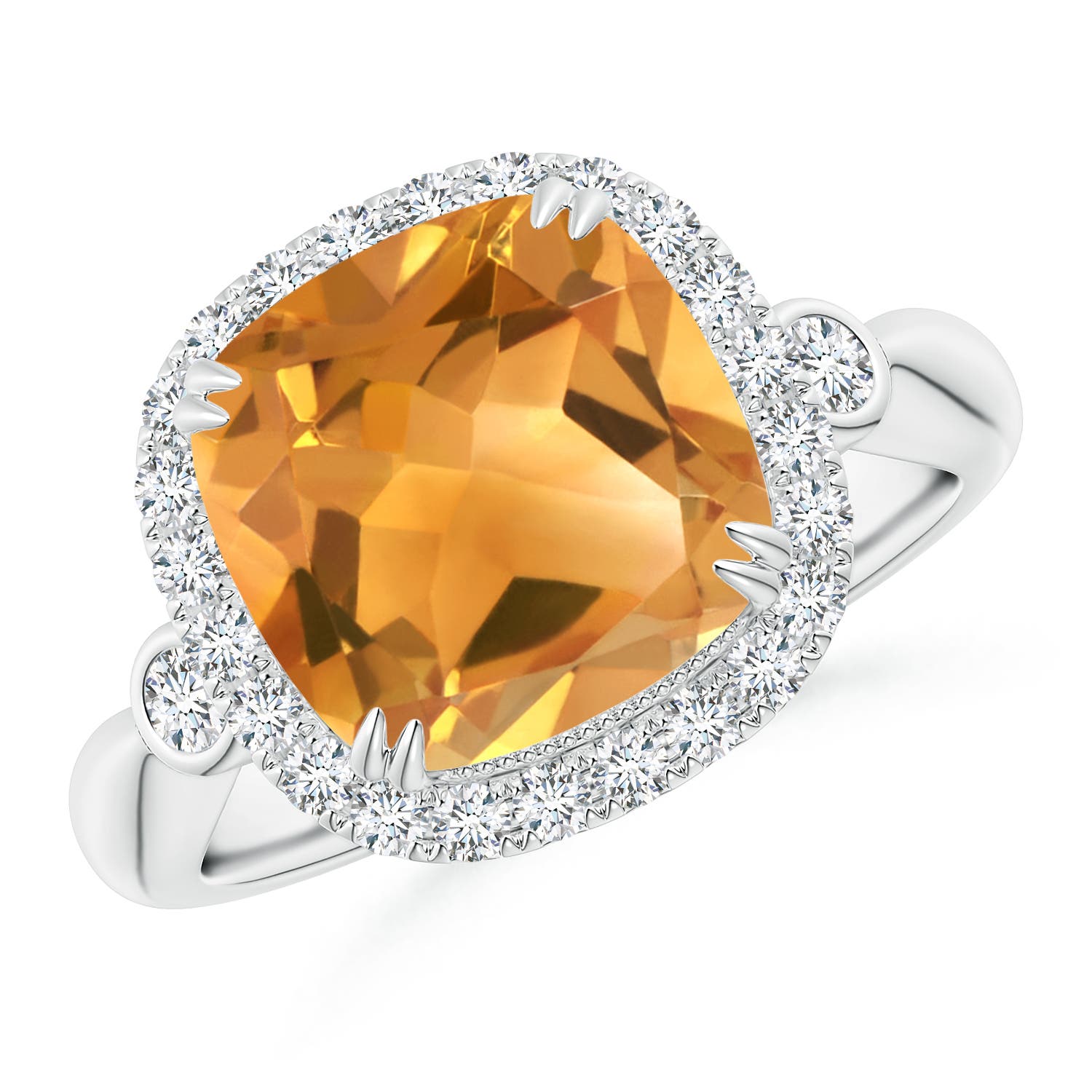 A - Citrine / 3.87 CT / 14 KT White Gold