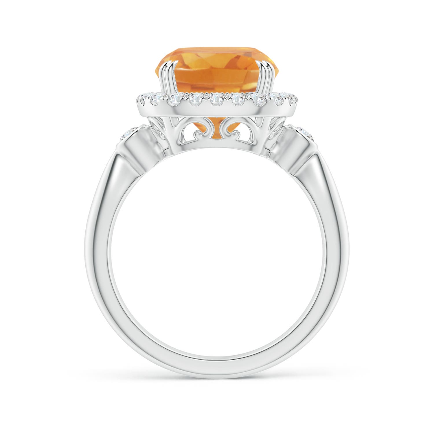 A - Citrine / 3.87 CT / 14 KT White Gold