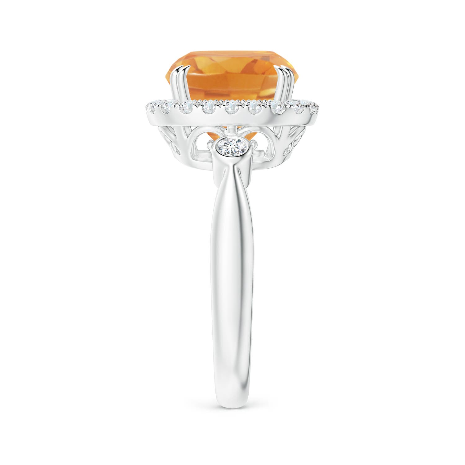 A - Citrine / 3.87 CT / 14 KT White Gold