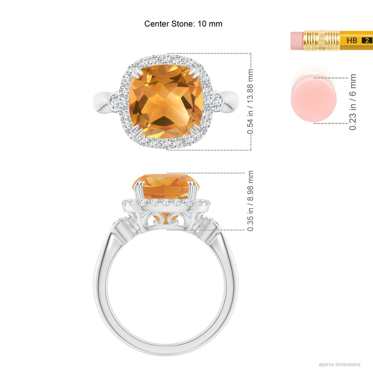 A - Citrine / 3.87 CT / 14 KT White Gold