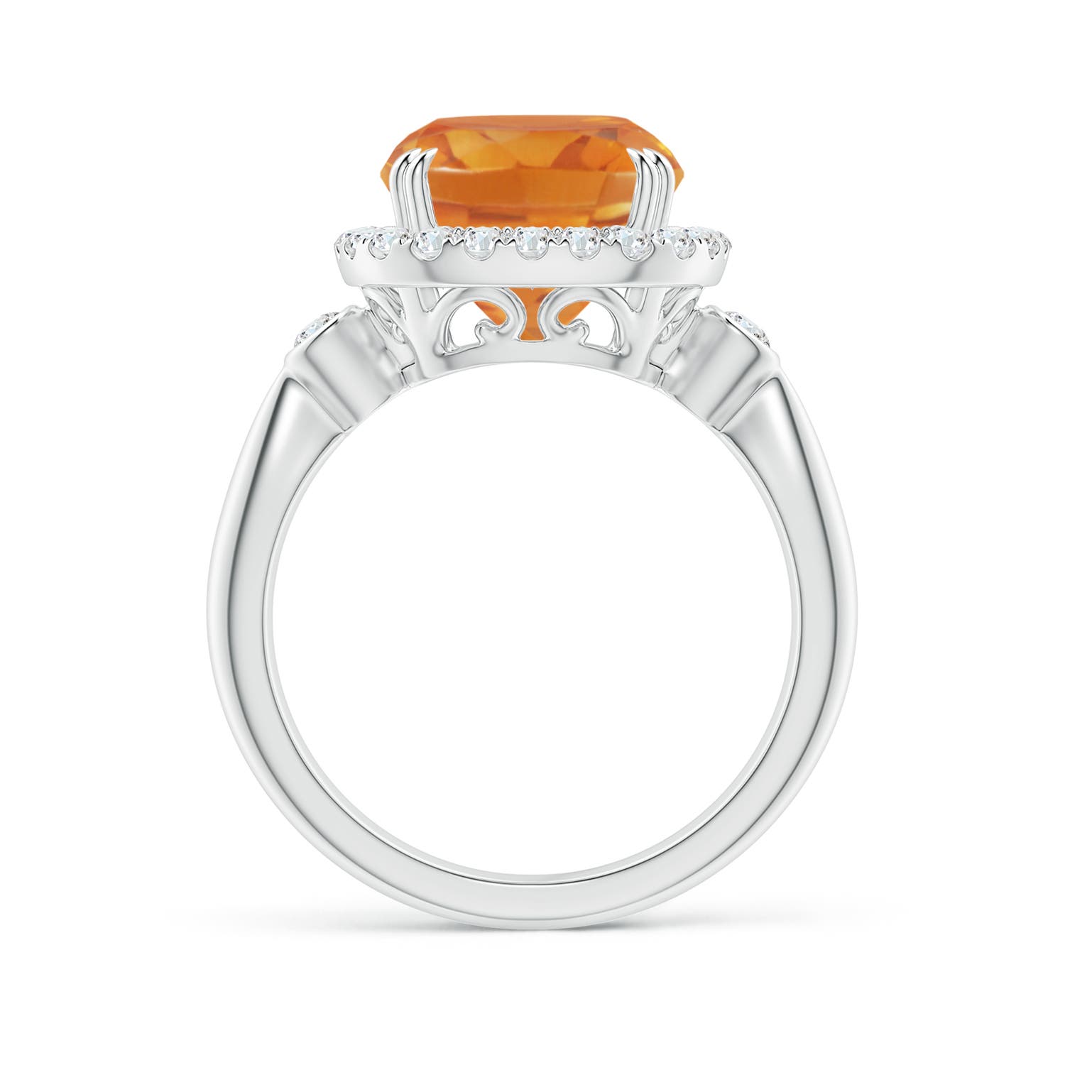 AA - Citrine / 3.87 CT / 14 KT White Gold