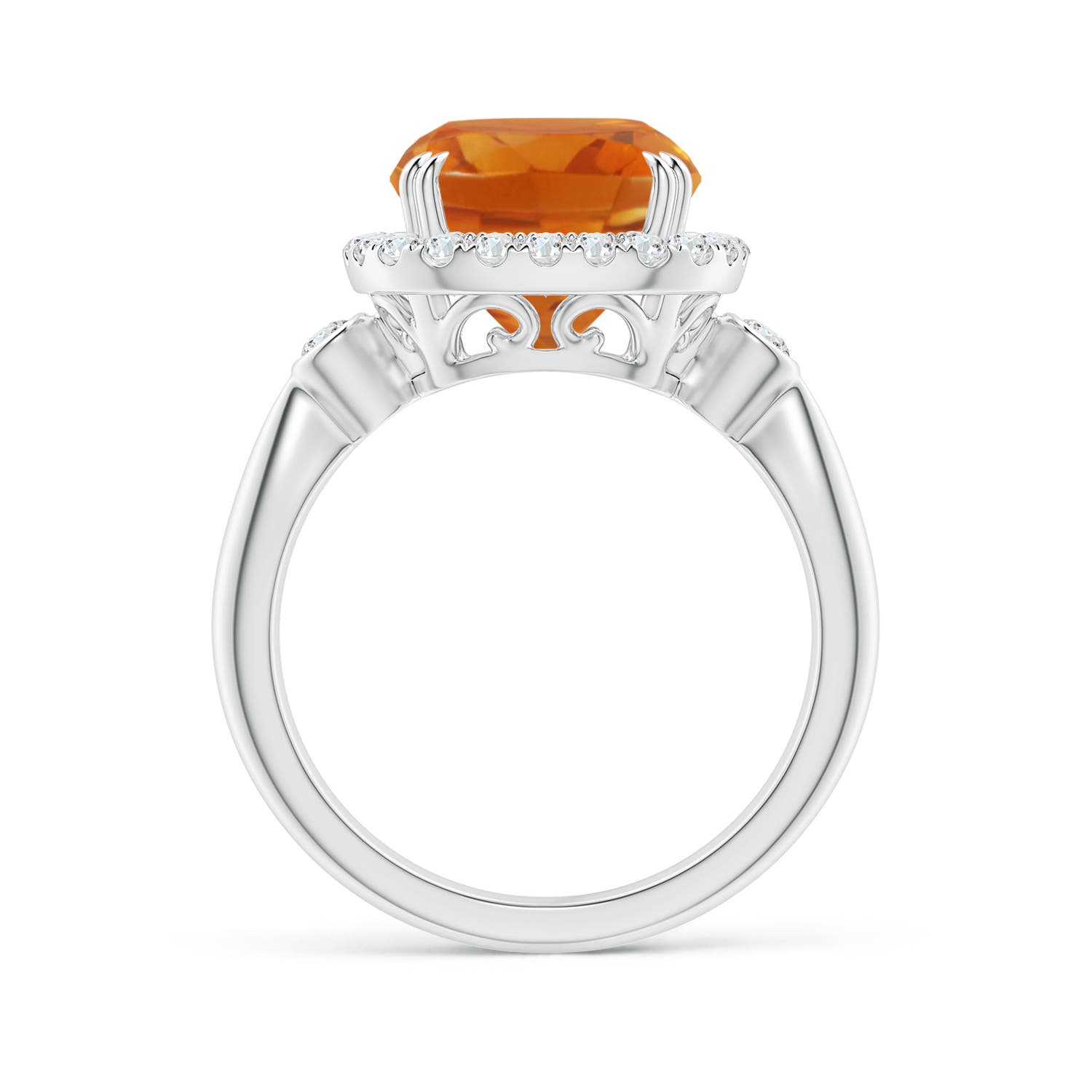 AAA - Citrine / 3.87 CT / 14 KT White Gold