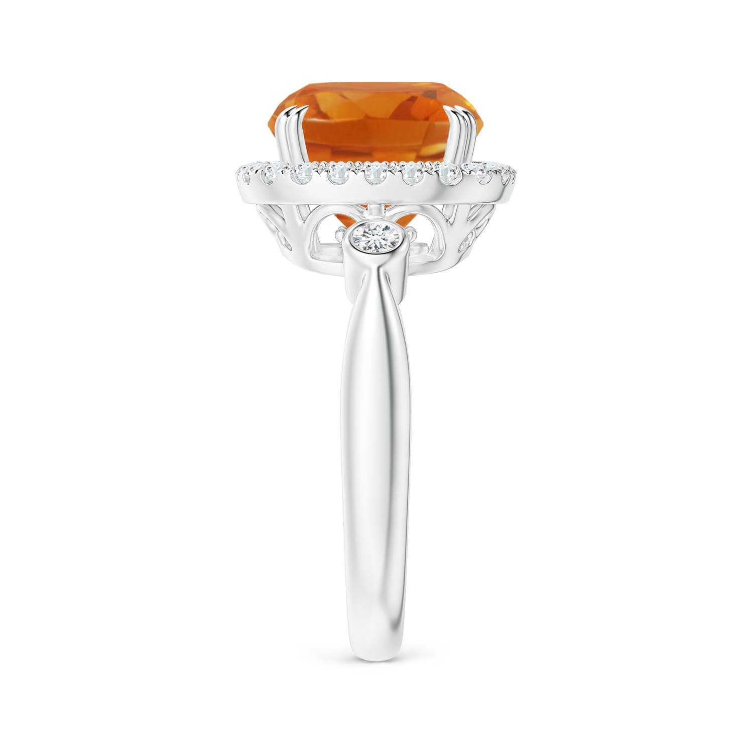 AAA - Citrine / 3.87 CT / 14 KT White Gold