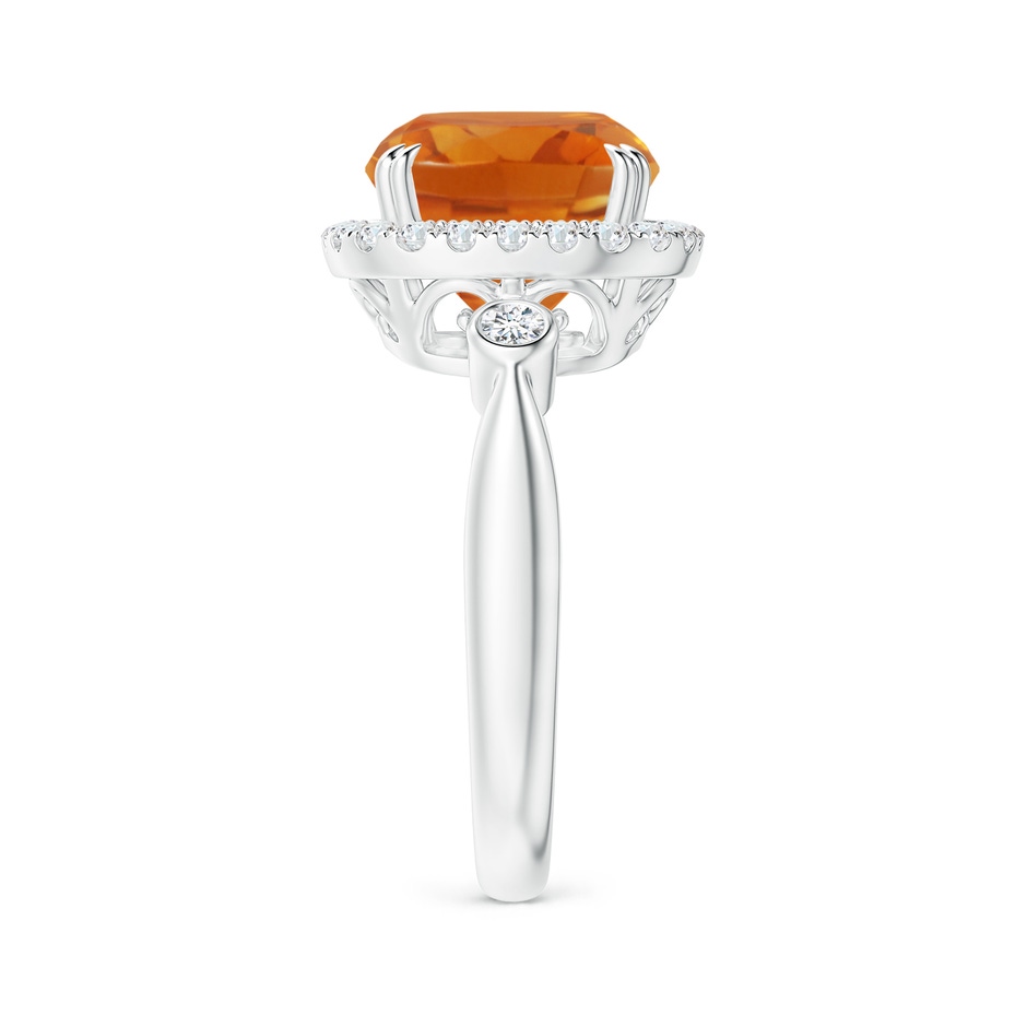 10mm AAA Cushion Citrine Reverse Tapered Shank Cocktail Halo Ring in White Gold side 2