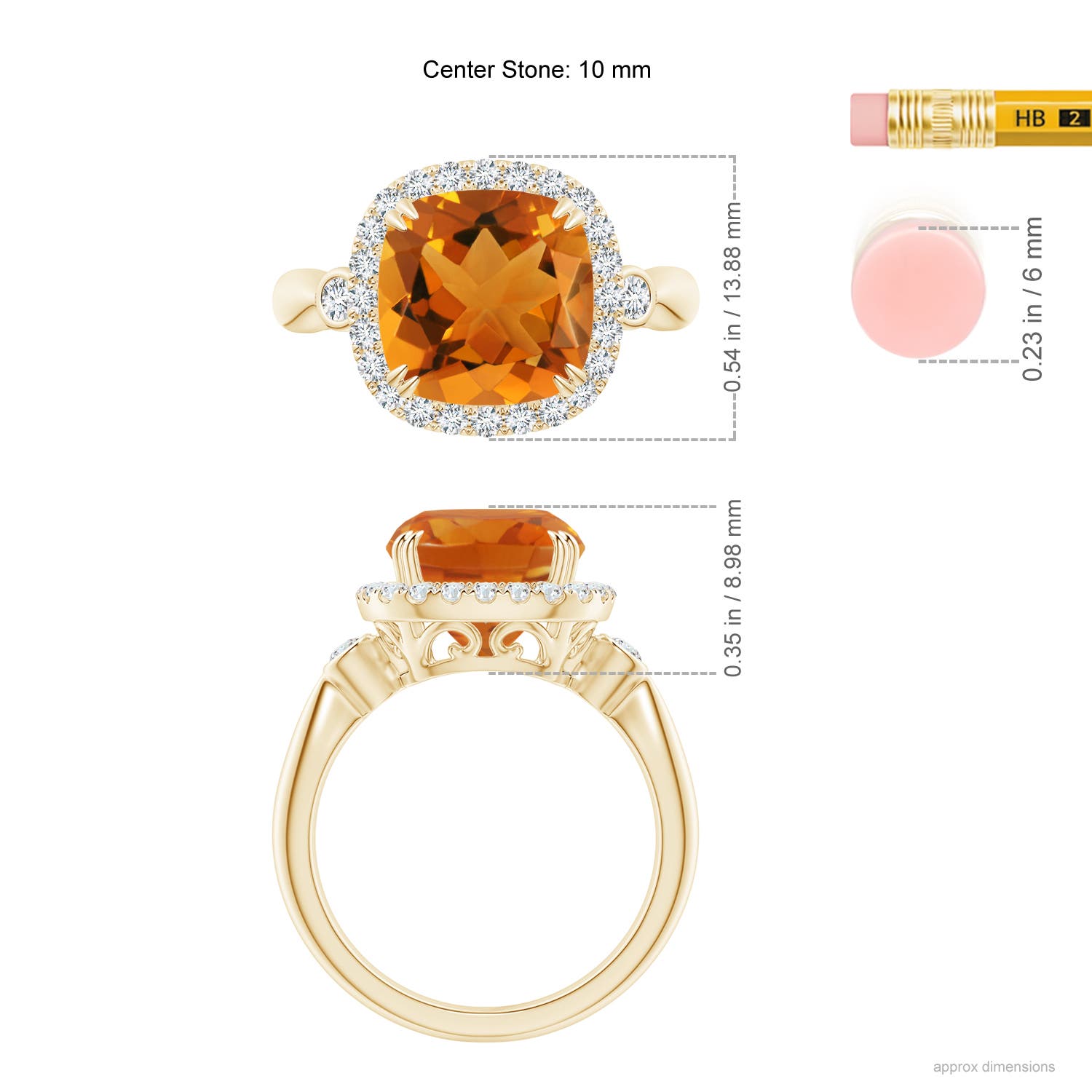 AAA - Citrine / 3.87 CT / 14 KT Yellow Gold