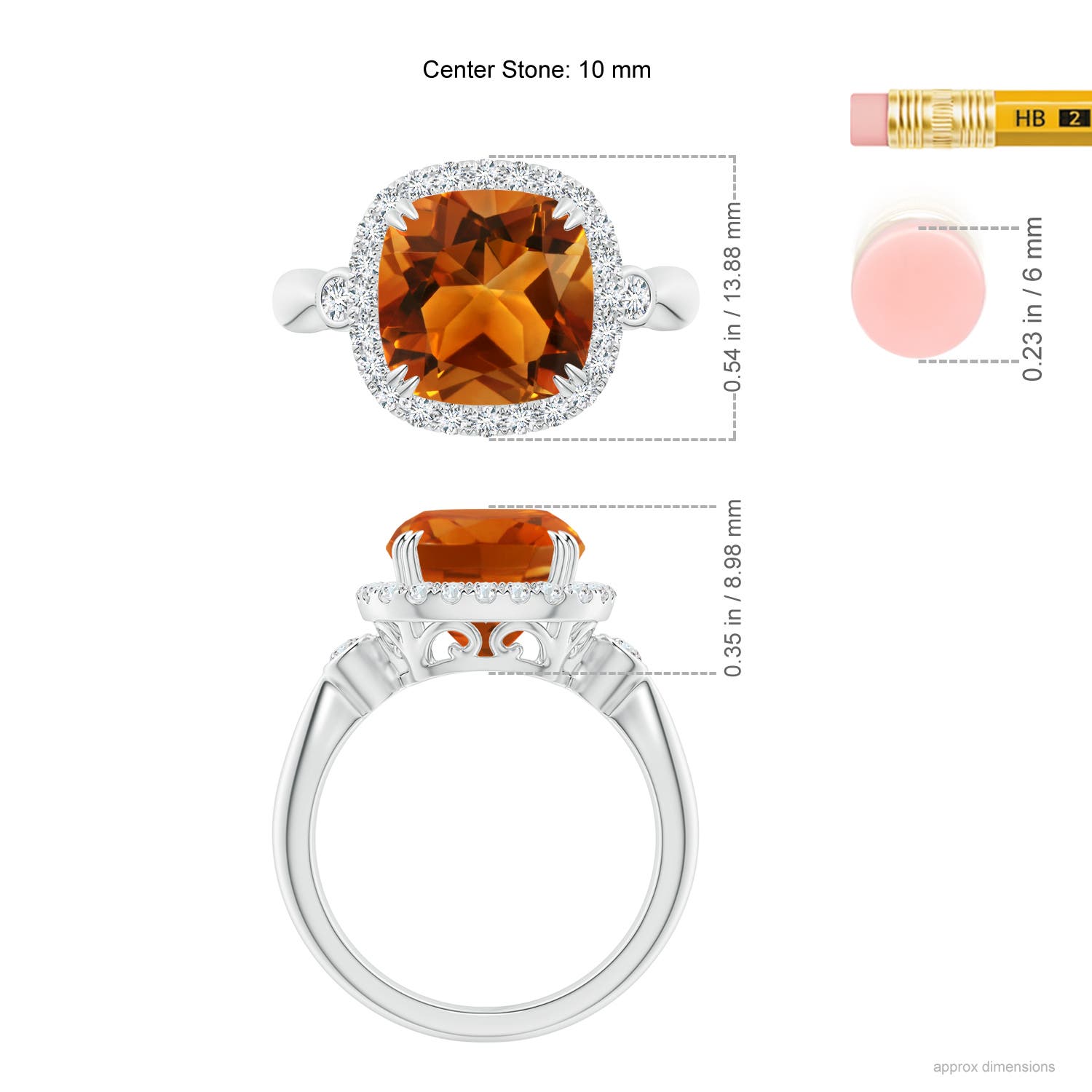 AAAA - Citrine / 3.87 CT / 14 KT White Gold