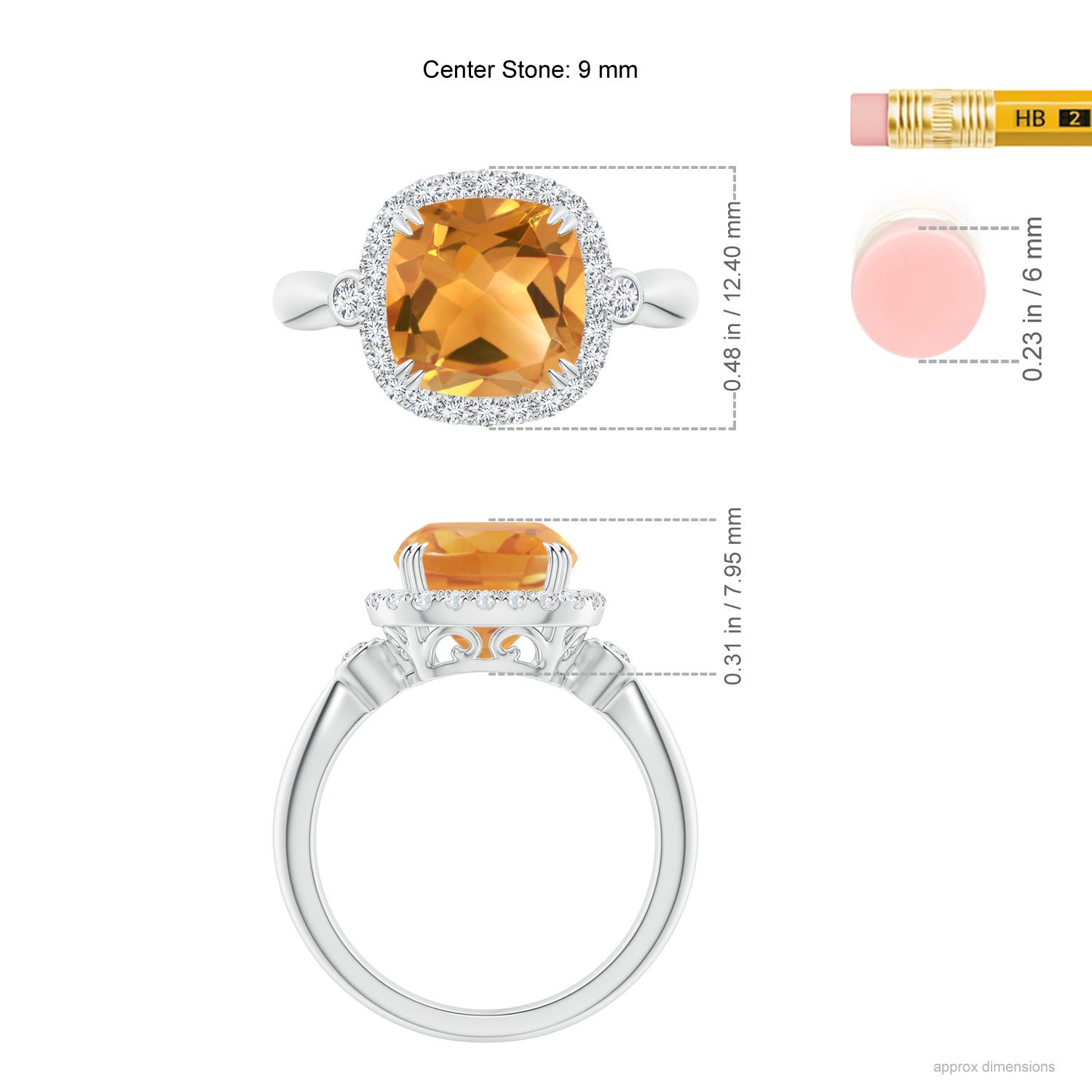 A - Citrine / 2.86 CT / 14 KT White Gold