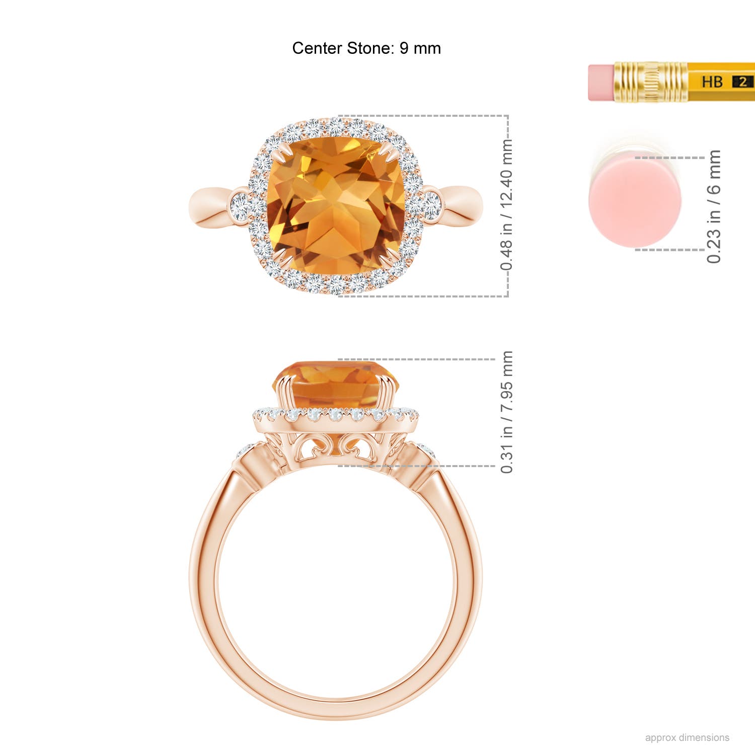 AA - Citrine / 2.86 CT / 14 KT Rose Gold