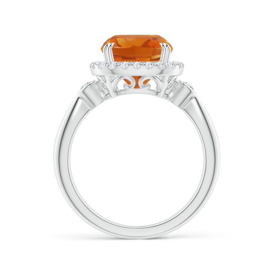 9mm AAA Cushion Citrine Reverse Tapered Shank Cocktail Halo Ring in White Gold side 1