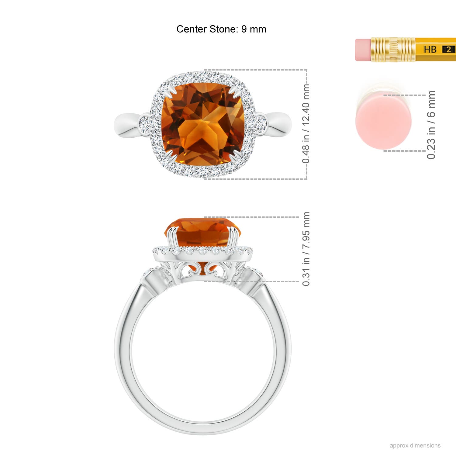 AAAA - Citrine / 2.86 CT / 14 KT White Gold