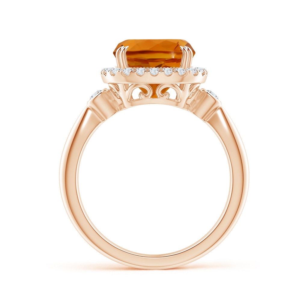 10.06x10.05x6.83mm AA GIA Certified Cushion Citrine Tapered Shank Ring in Rose Gold Side 199