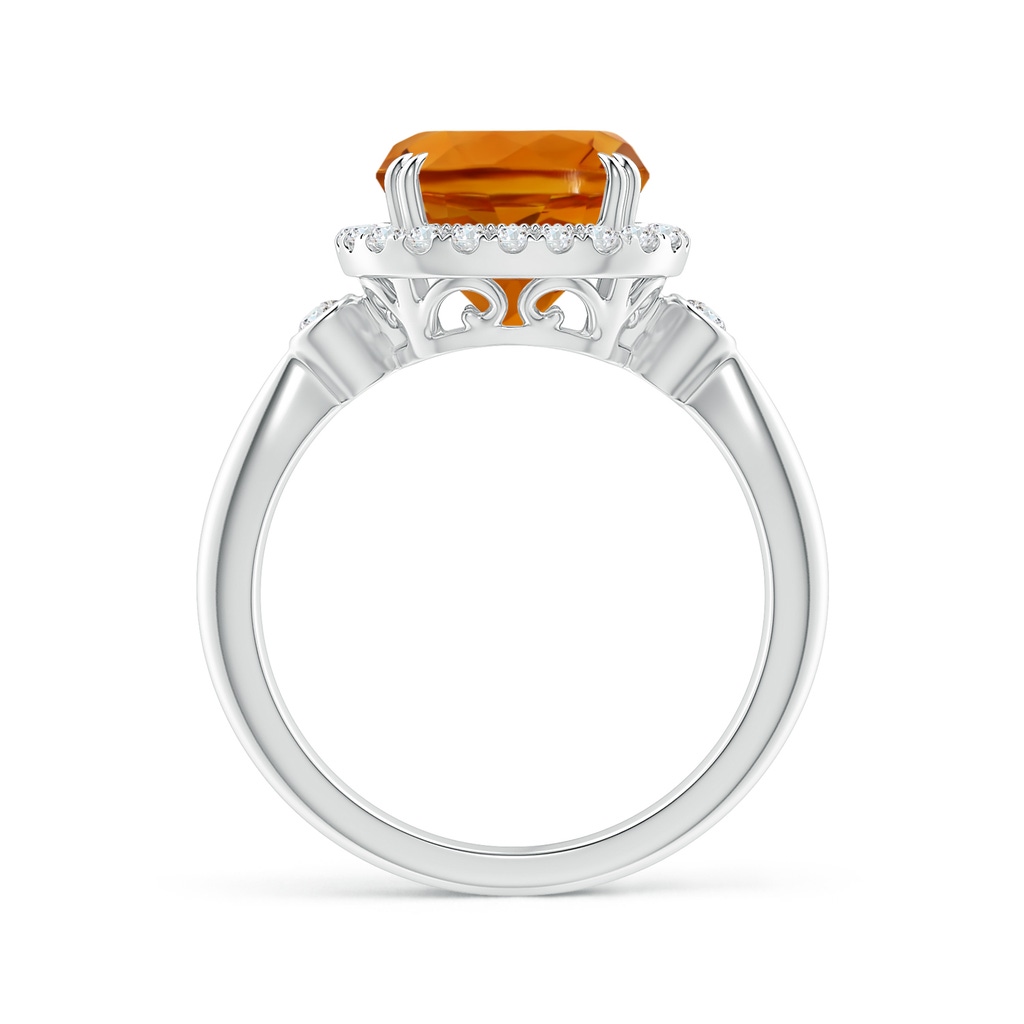 10.06x10.05x6.83mm AA GIA Certified Cushion Citrine Tapered Shank Ring in White Gold Side 199