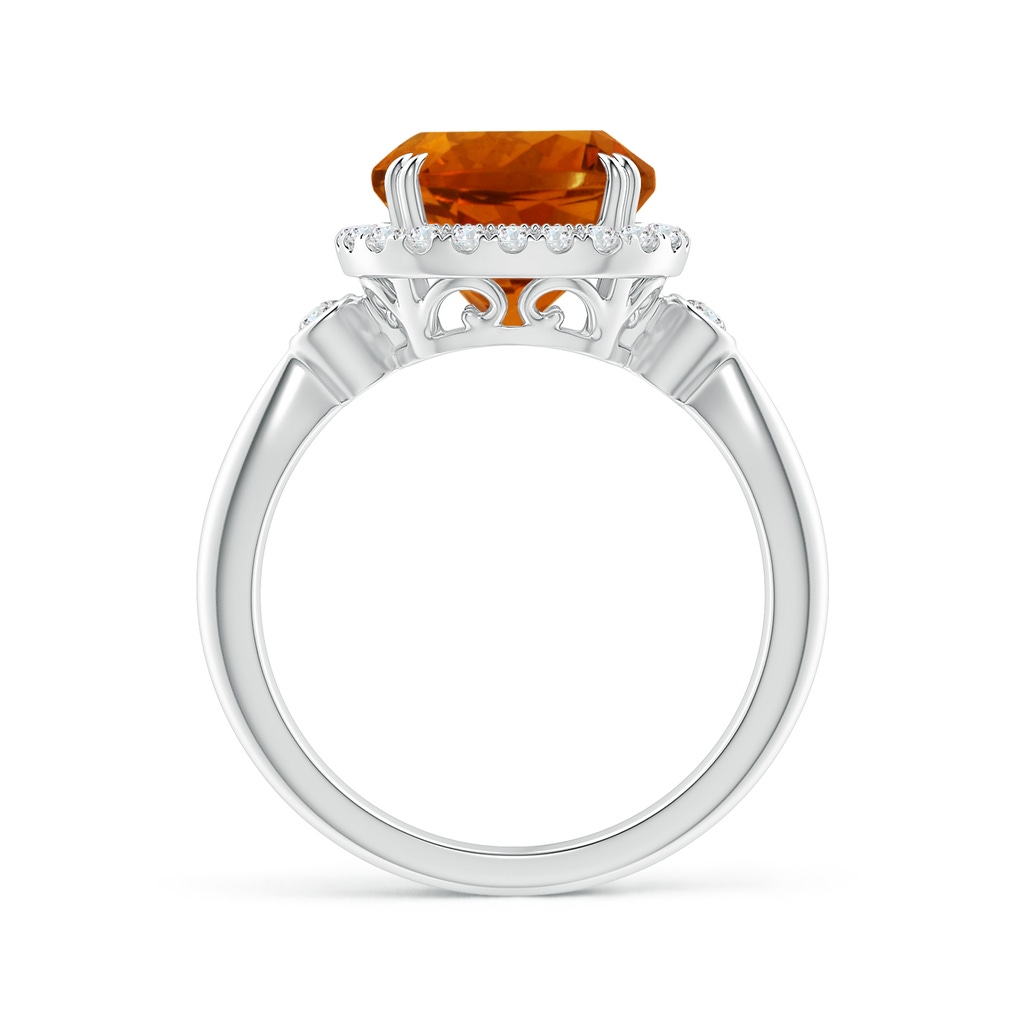 10.11x10.04x6.79mm AA GIA Certified Cushion Citrine Tapered Shank Ring in White Gold - side 199