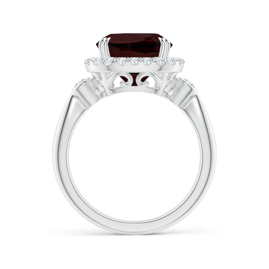 10mm A Cushion Garnet Reverse Tapered Shank Cocktail Halo Ring in P950 Platinum side 1