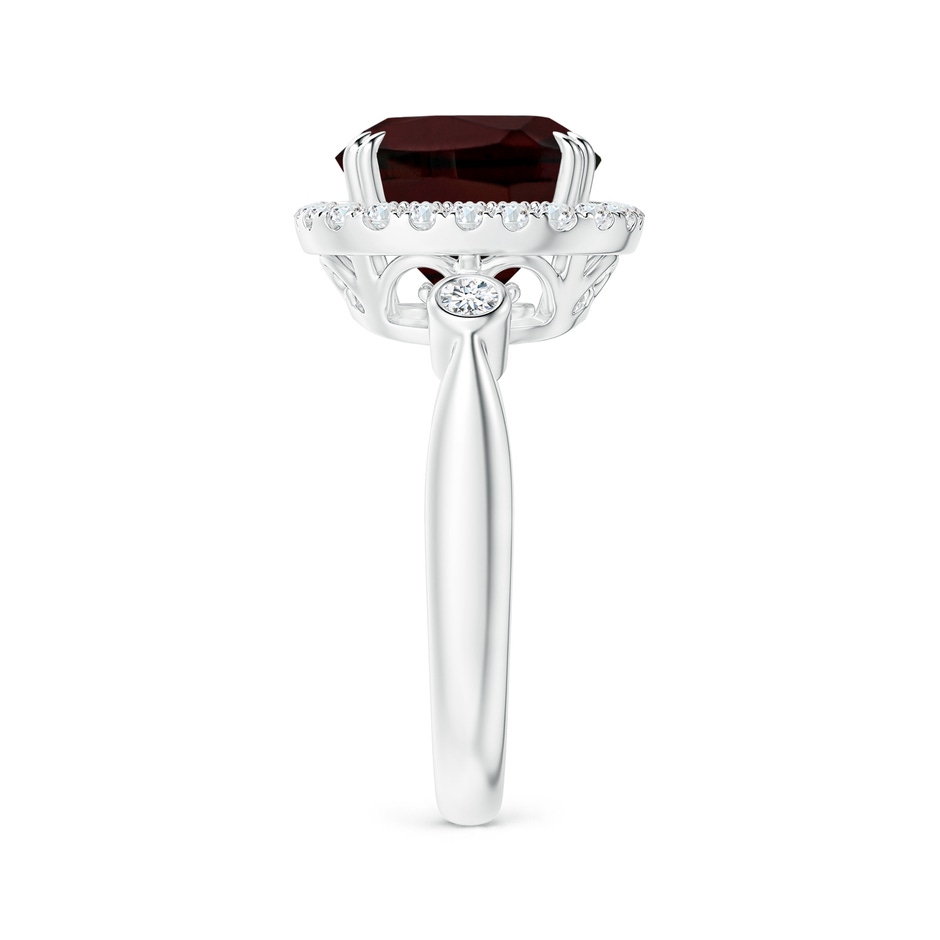10mm A Cushion Garnet Reverse Tapered Shank Cocktail Halo Ring in P950 Platinum side 2