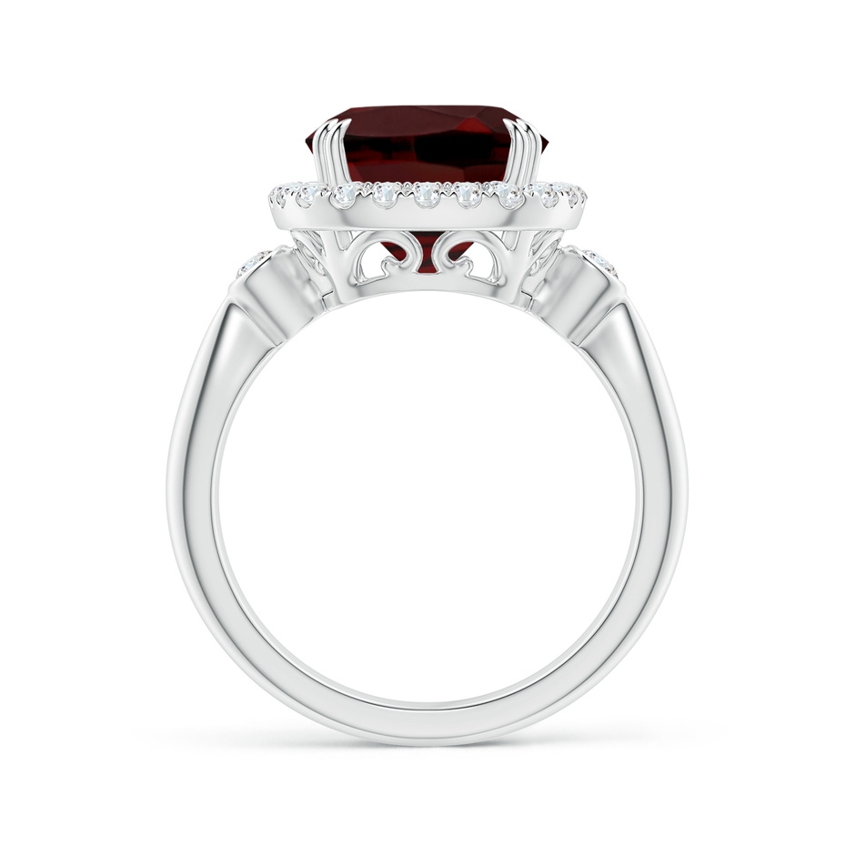 10mm AAA Cushion Garnet Reverse Tapered Shank Cocktail Halo Ring in White Gold side 1