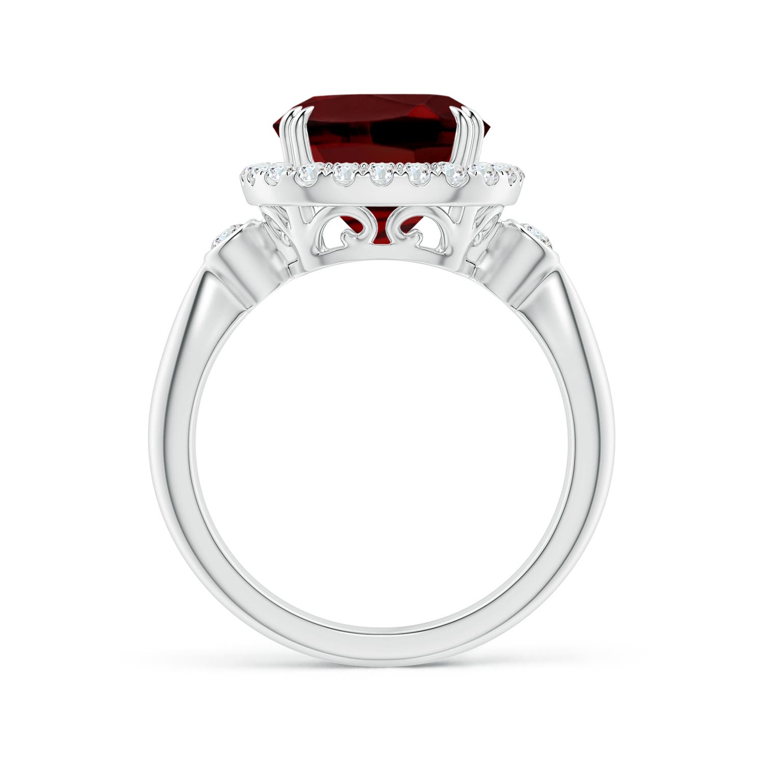 AAAA - Garnet / 4.62 CT / 14 KT White Gold