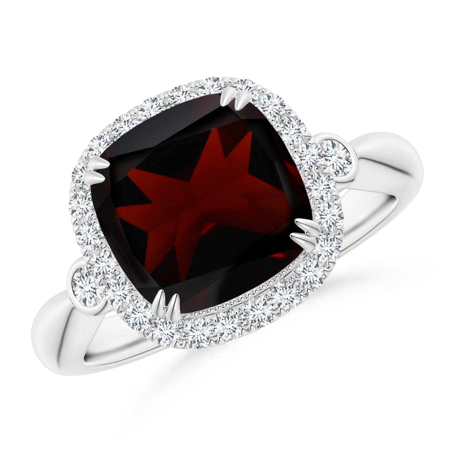 A - Garnet / 3.91 CT / 14 KT White Gold