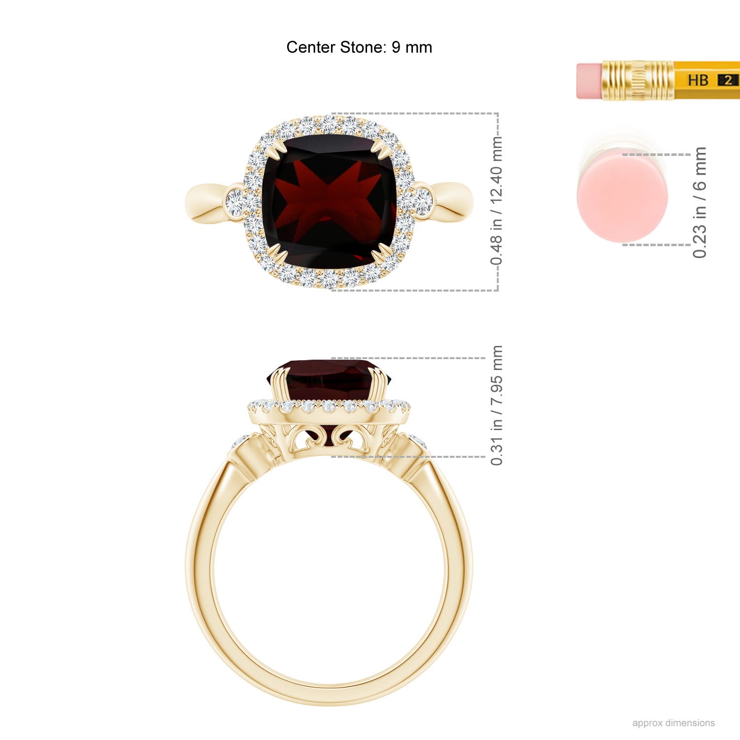 A - Garnet / 3.91 CT / 14 KT Yellow Gold