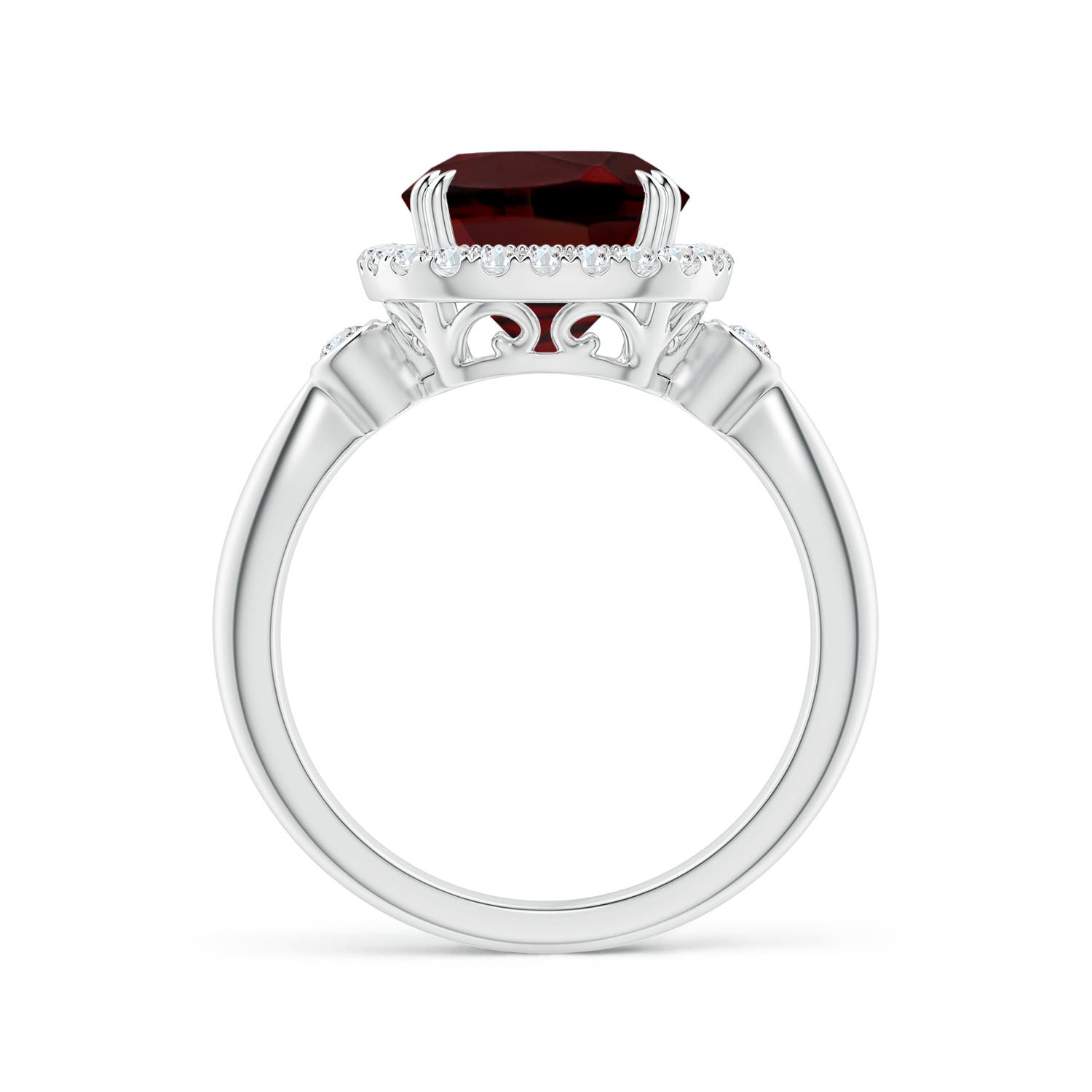 AAA - Garnet / 3.91 CT / 14 KT White Gold