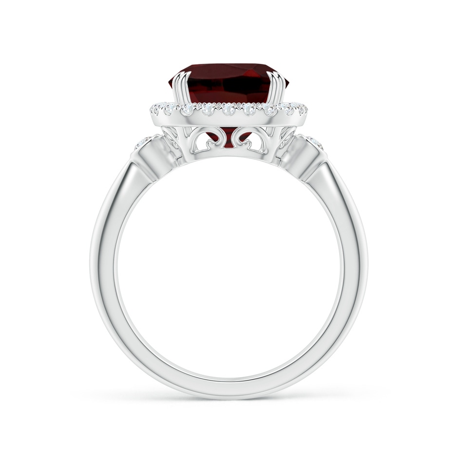 9mm AAA Cushion Garnet Reverse Tapered Shank Cocktail Halo Ring in White Gold side 1