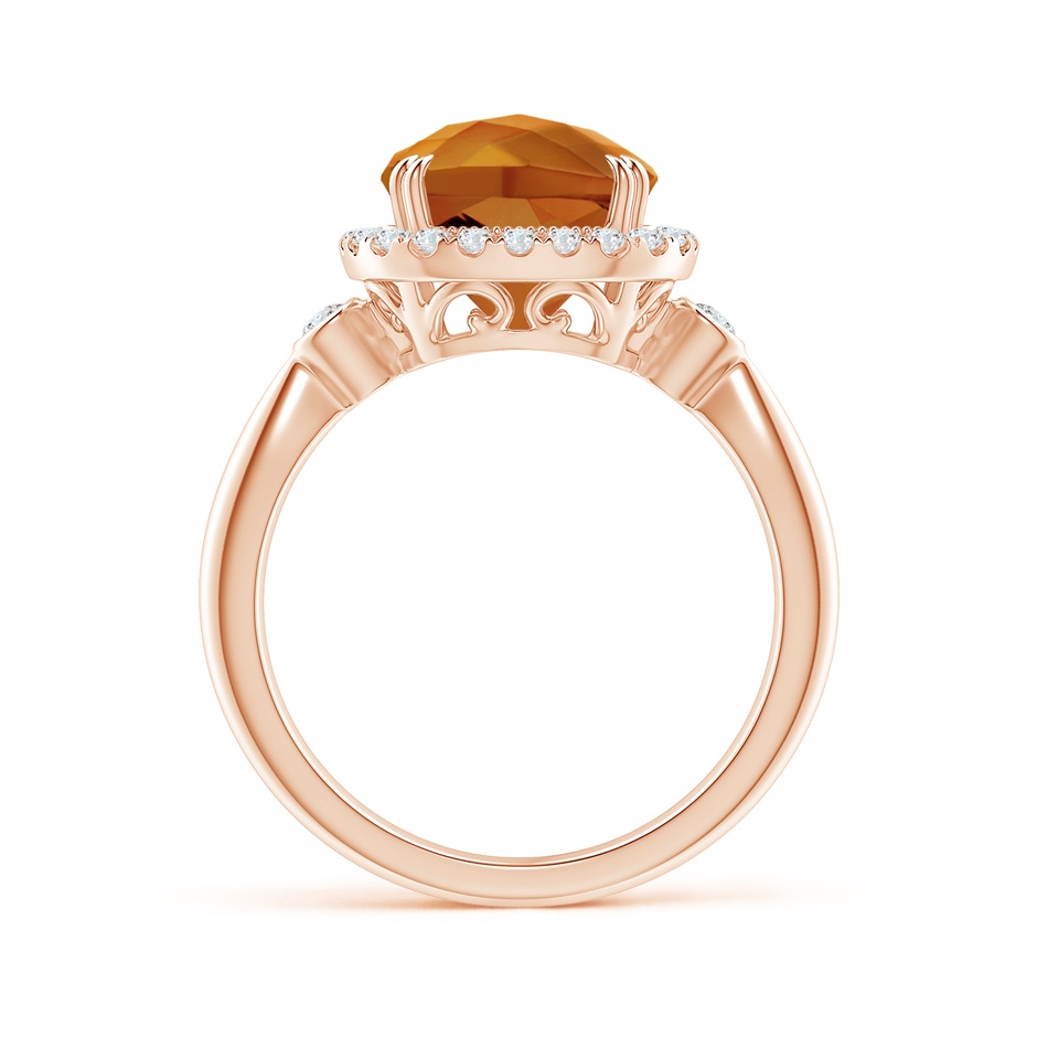 9.97x9.86x8.06mm AAA GIA Certified Cushion Orange Zircon Ring in 18K Rose Gold side 199