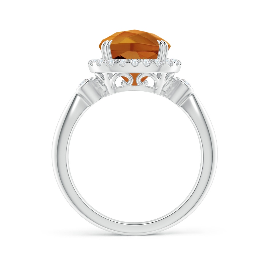 9.97x9.86x8.06mm AAA GIA Certified Cushion Orange Zircon Ring in White Gold Side 1