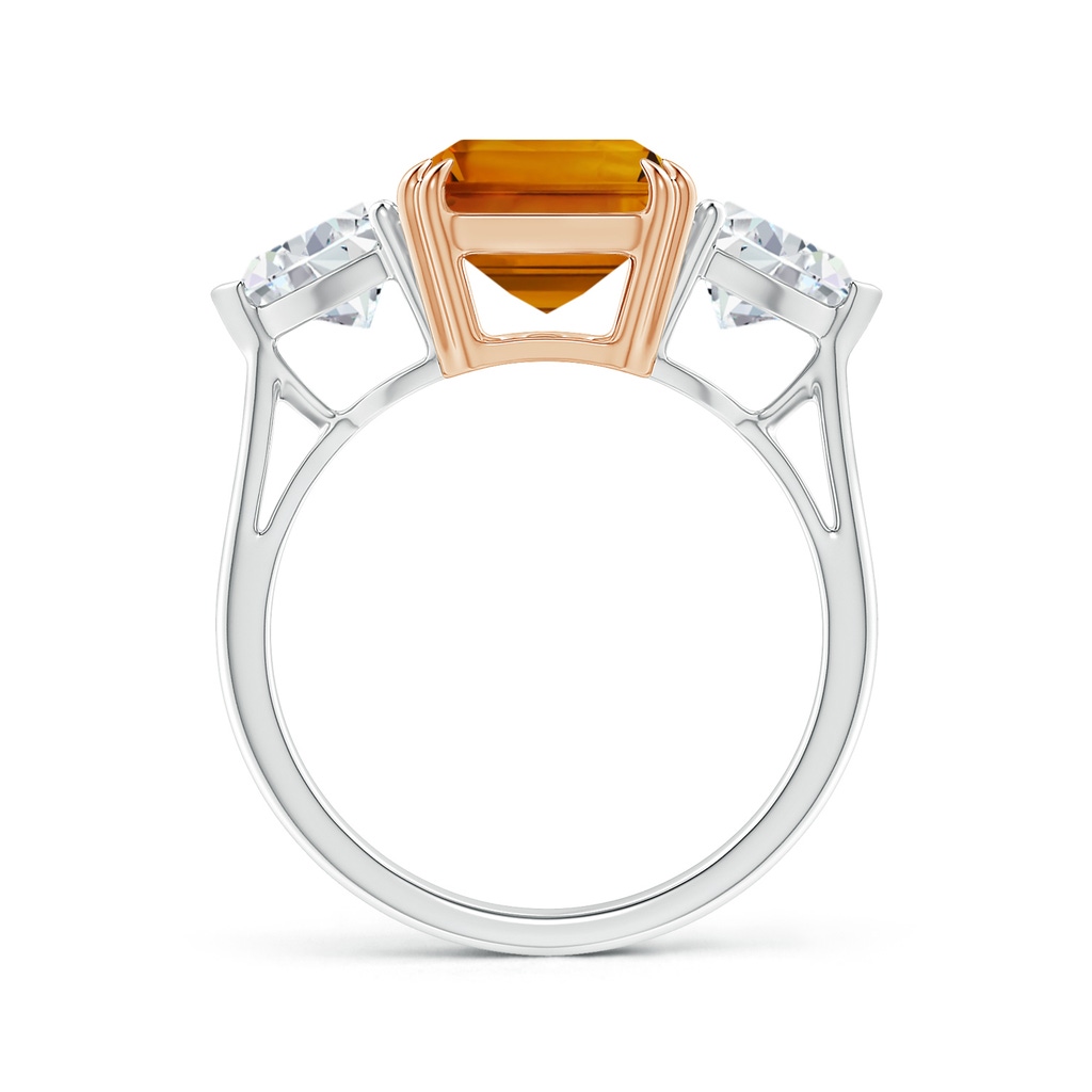 12.14x9.12x5.42mm AAAA GIA Certified Citrine Ring with Trillion Side Diamonds in White Gold Rose Gold Side 199