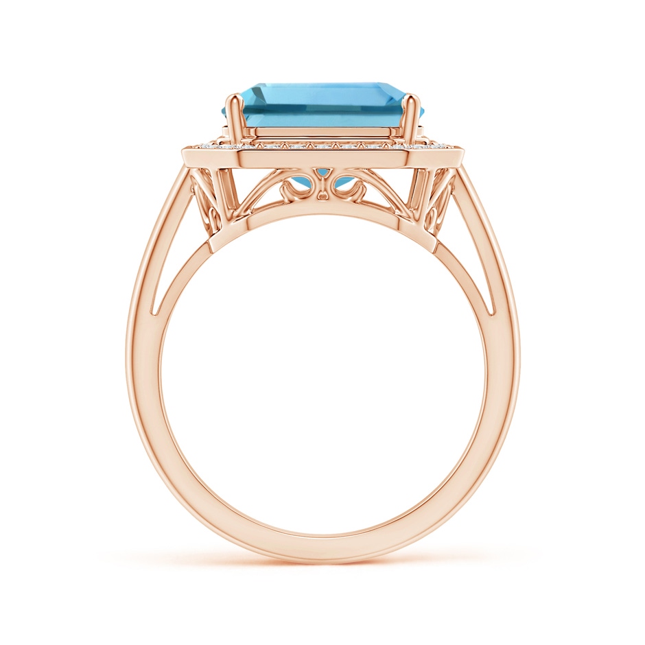 14.00x9.91x8.46mm AAAA GIA Certified Emerald Cut Aquamarine Ring with Diamonds in 18K Rose Gold side 199