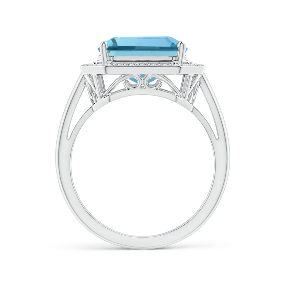 14.00x9.91x8.46mm AAAA GIA Certified Emerald Cut Aquamarine Ring with Diamonds in 18K White Gold side 199