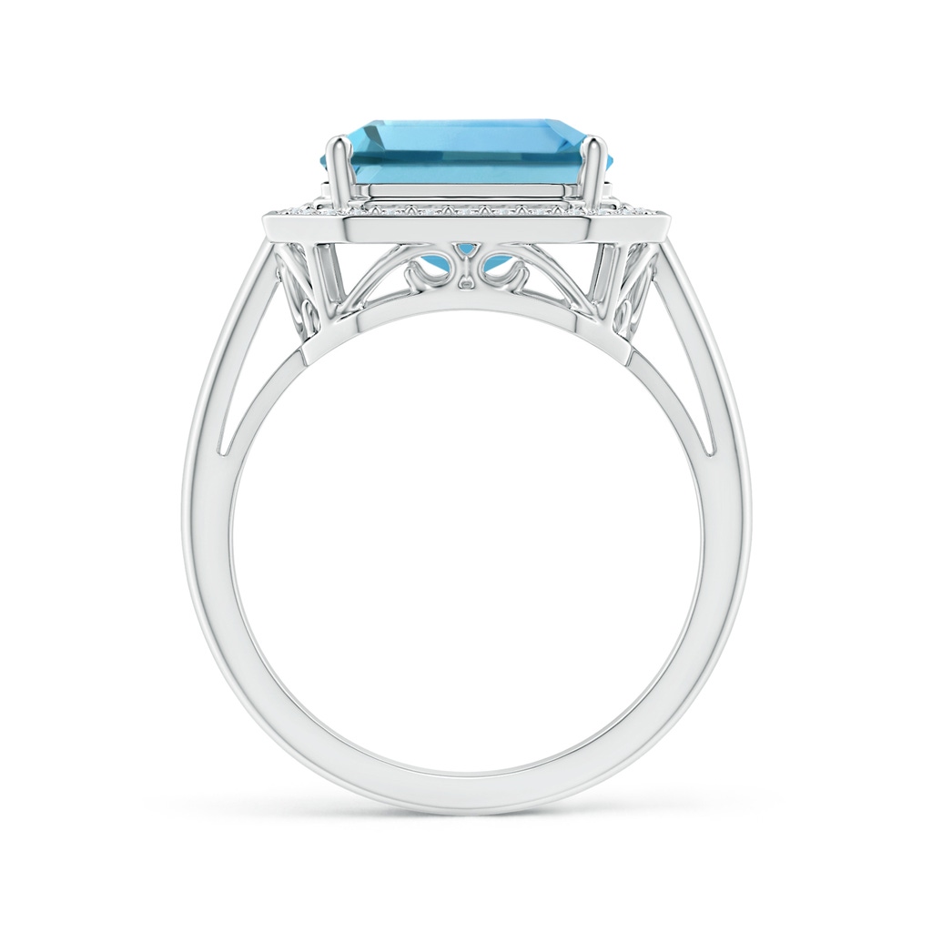 14.00x9.91x8.46mm AAAA GIA Certified Emerald Cut Aquamarine Ring with Diamonds in White Gold - side 199