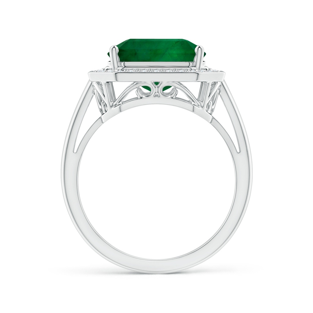 14.38x10.18x5.97mm AA GIA Certified Emerald Cut Emerald Ring with Diamonds in White Gold Side 199