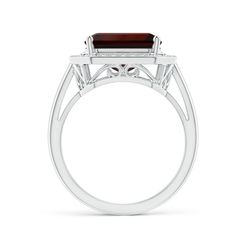 14x9.96x5.8mm AAA GIA Certified Emerald Cut Garnet Ring with Diamonds in White Gold Side 199