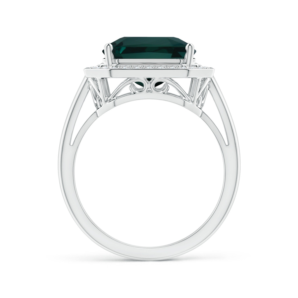 13.82x11.58x10.49mm AAAA GIA Certified Octagonal Teal Colour Sapphire Ring with Diamonds in White Gold - side 199