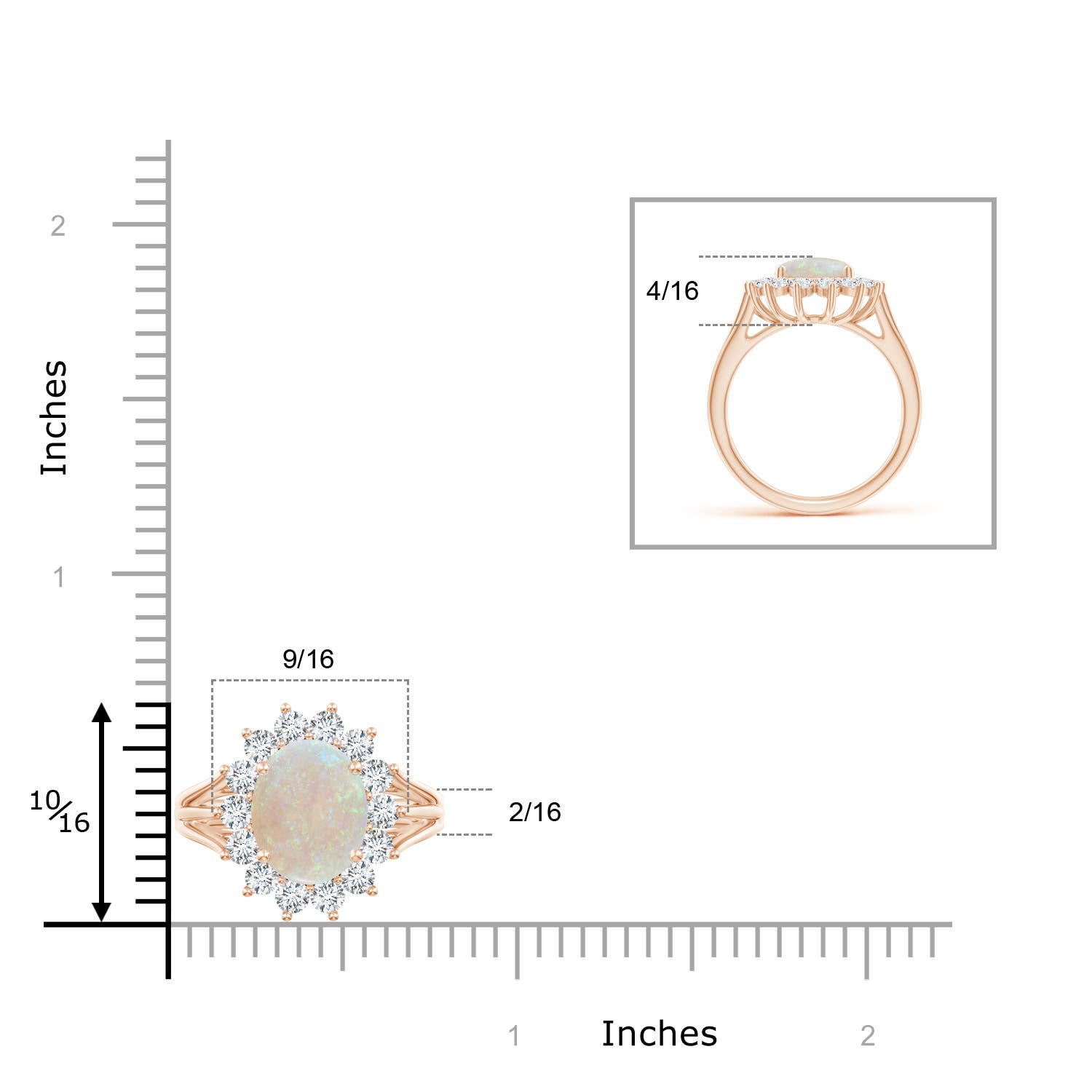 AA - Opal / 2.26 CT / 14 KT Rose Gold