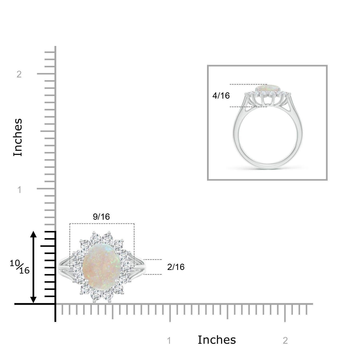 AA - Opal / 2.26 CT / 14 KT White Gold