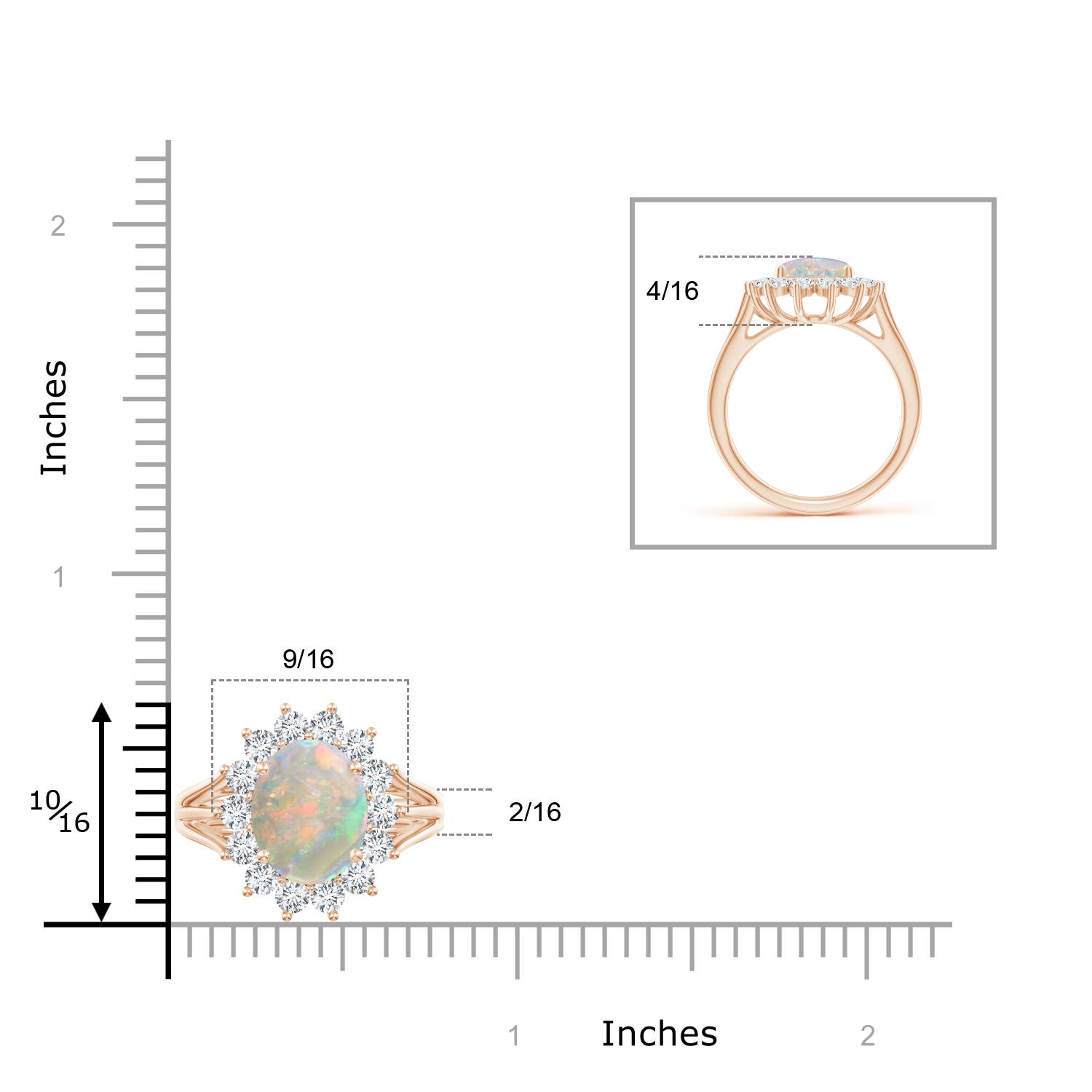 AAAA - Opal / 2.26 CT / 14 KT Rose Gold