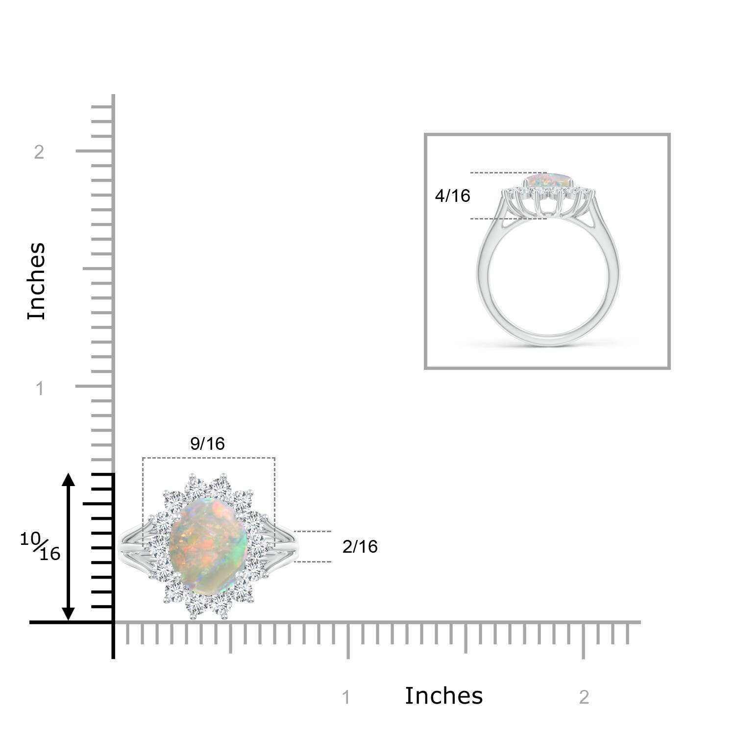 AAAA - Opal / 2.26 CT / 14 KT White Gold