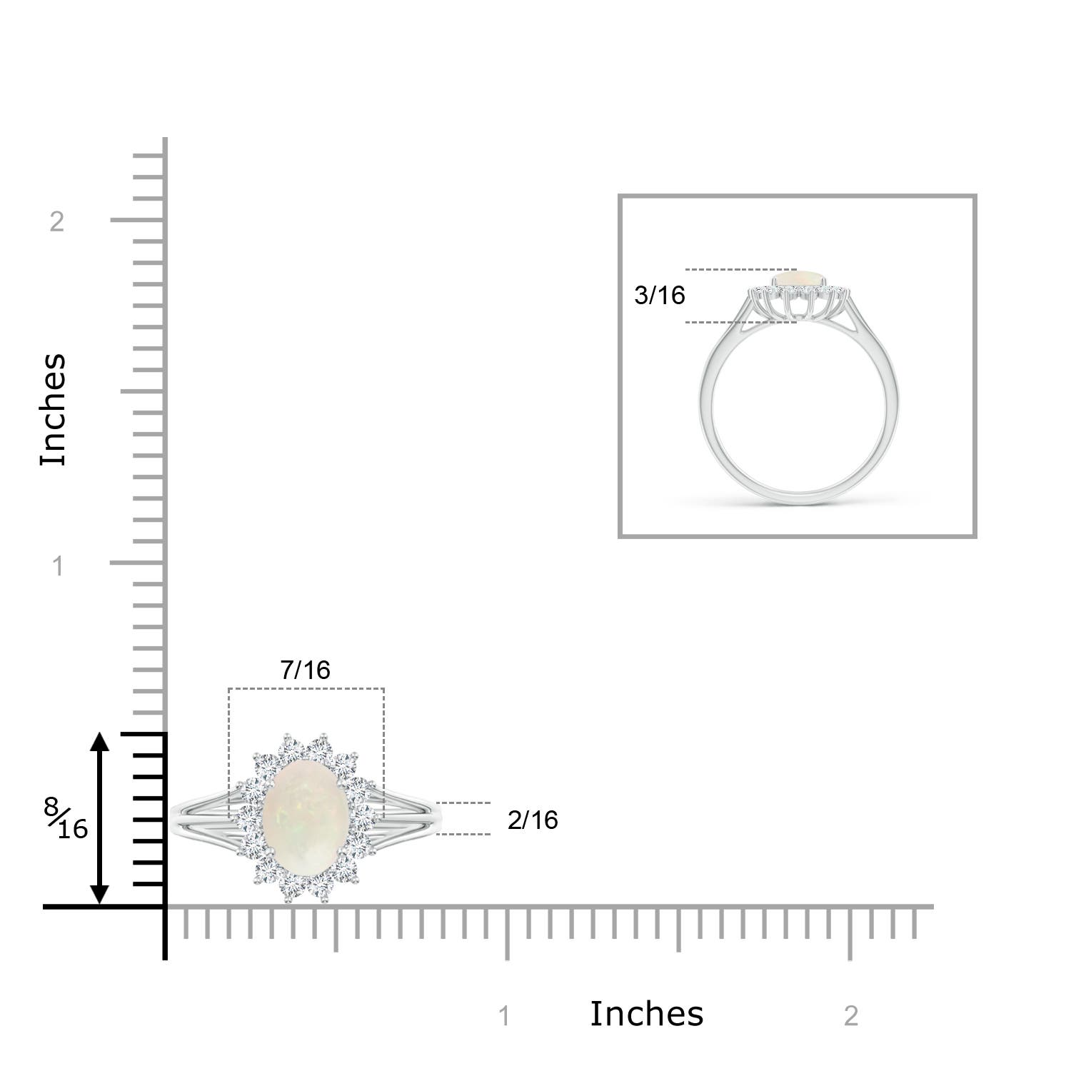 A - Opal / 1.21 CT / 14 KT White Gold