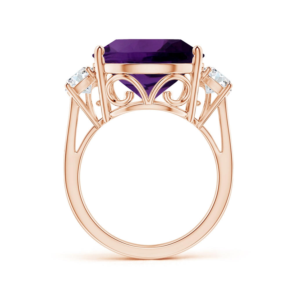 12.10x8.17x5.33mm AAA GIA Certified Pear Amethyst Ring with Diamonds in Rose Gold - side 199