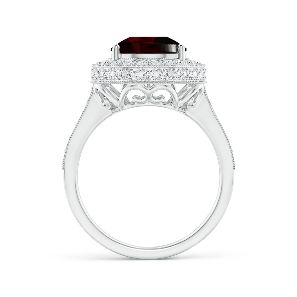 11.85x7.88x4.79mm AAAA GIA Certified Pear-Shaped Garnet Ring with Filigree in White Gold Side 199