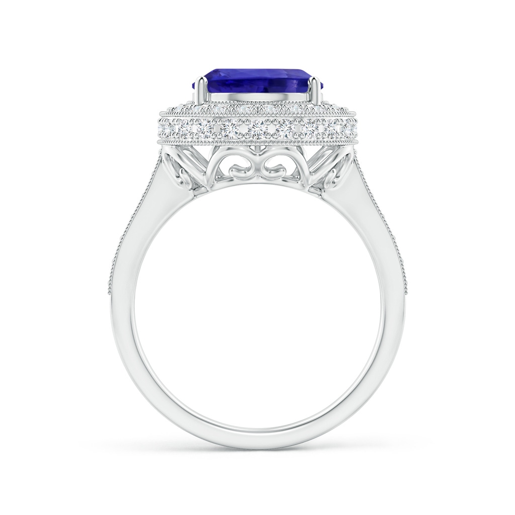 12.07x8.06x5.30mm AAA GIA Certified Pear-Shaped Tanzanite Ring with Filigree in White Gold Side 199