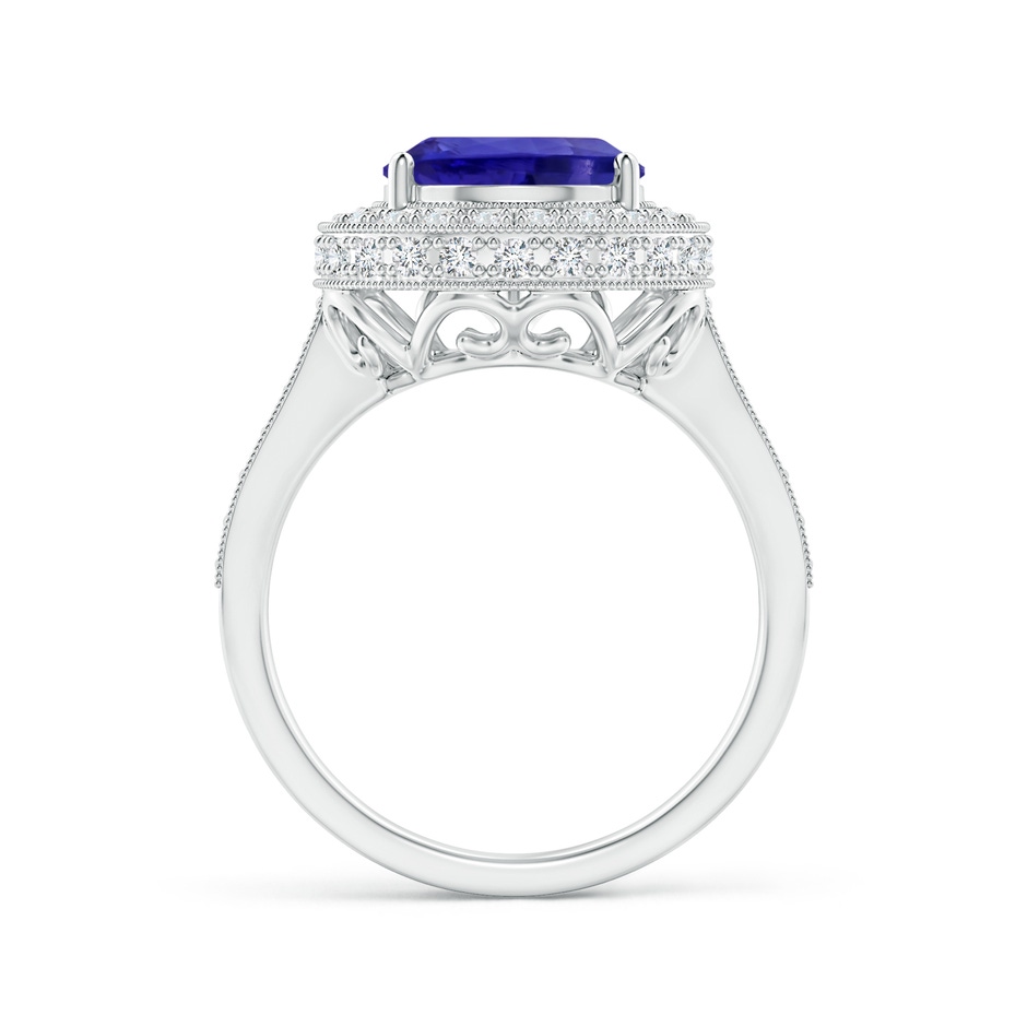 12.07x8.06x5.30mm AAA GIA Certified Pear-Shaped Tanzanite Ring with Filigree in White Gold Side 199