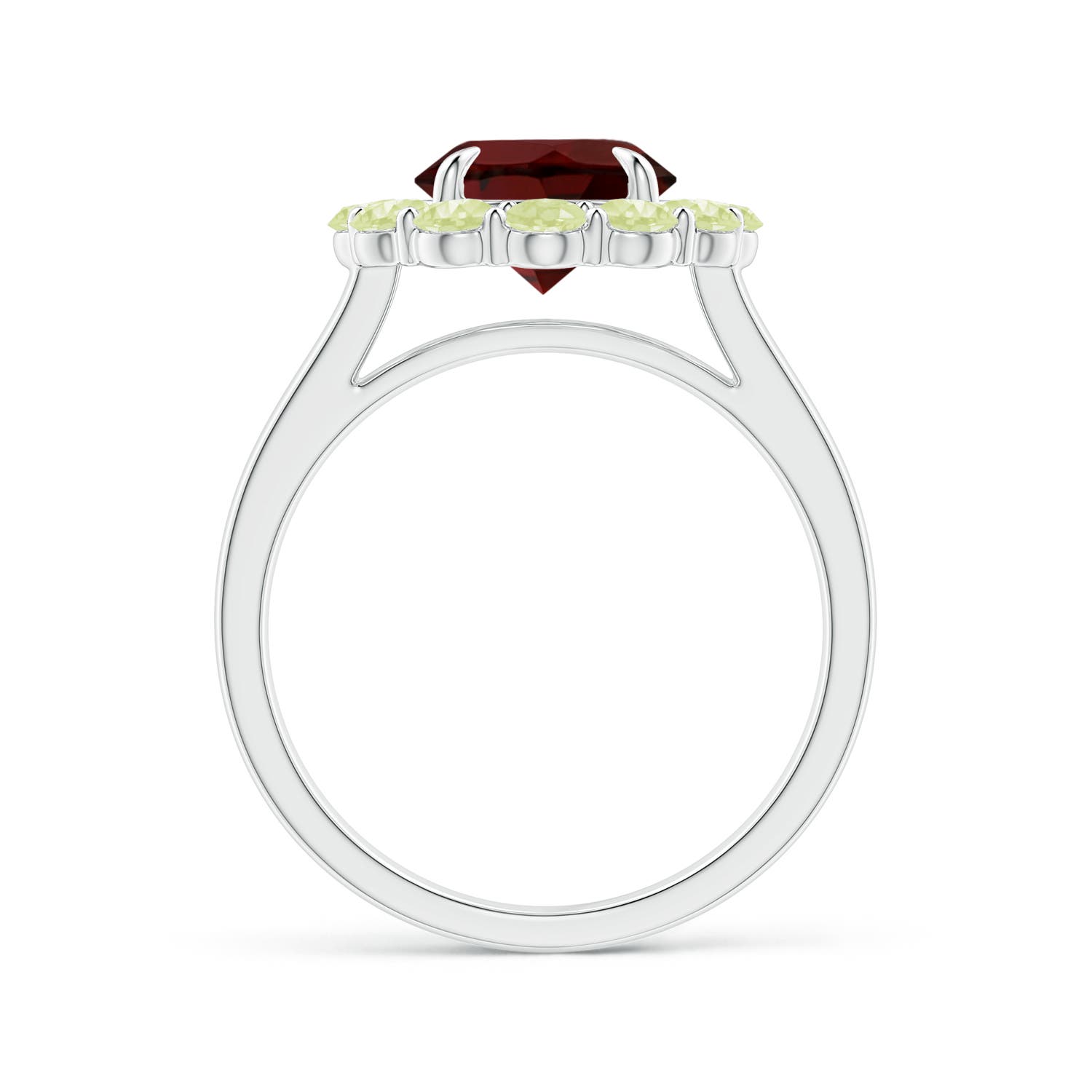 AA - Garnet / 3.04 CT / 14 KT White Gold