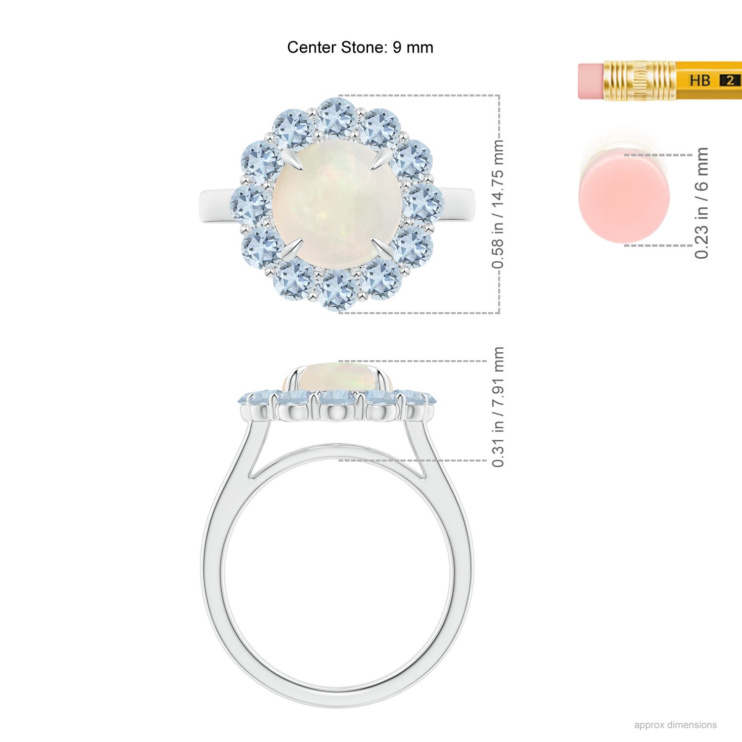 A - Opal / 2.46 CT / 14 KT White Gold