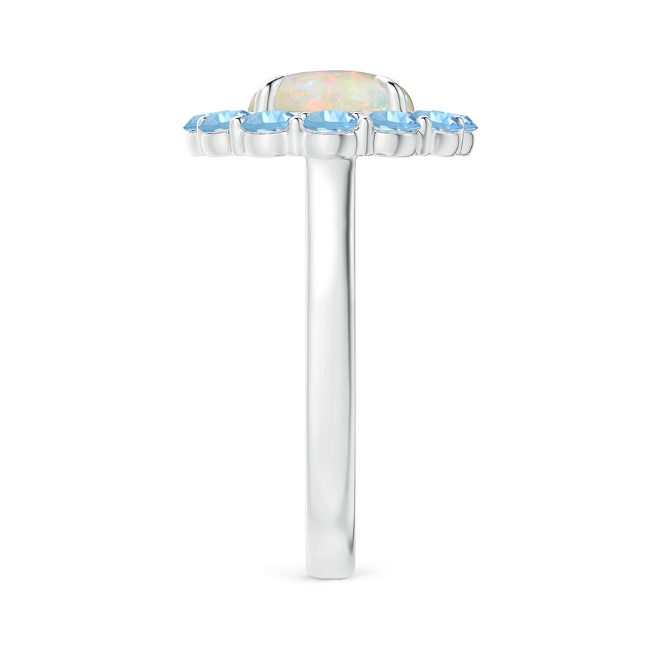9mm AAAA Opal & Aquamarine Floral Halo Cocktail Ring in White Gold side 299