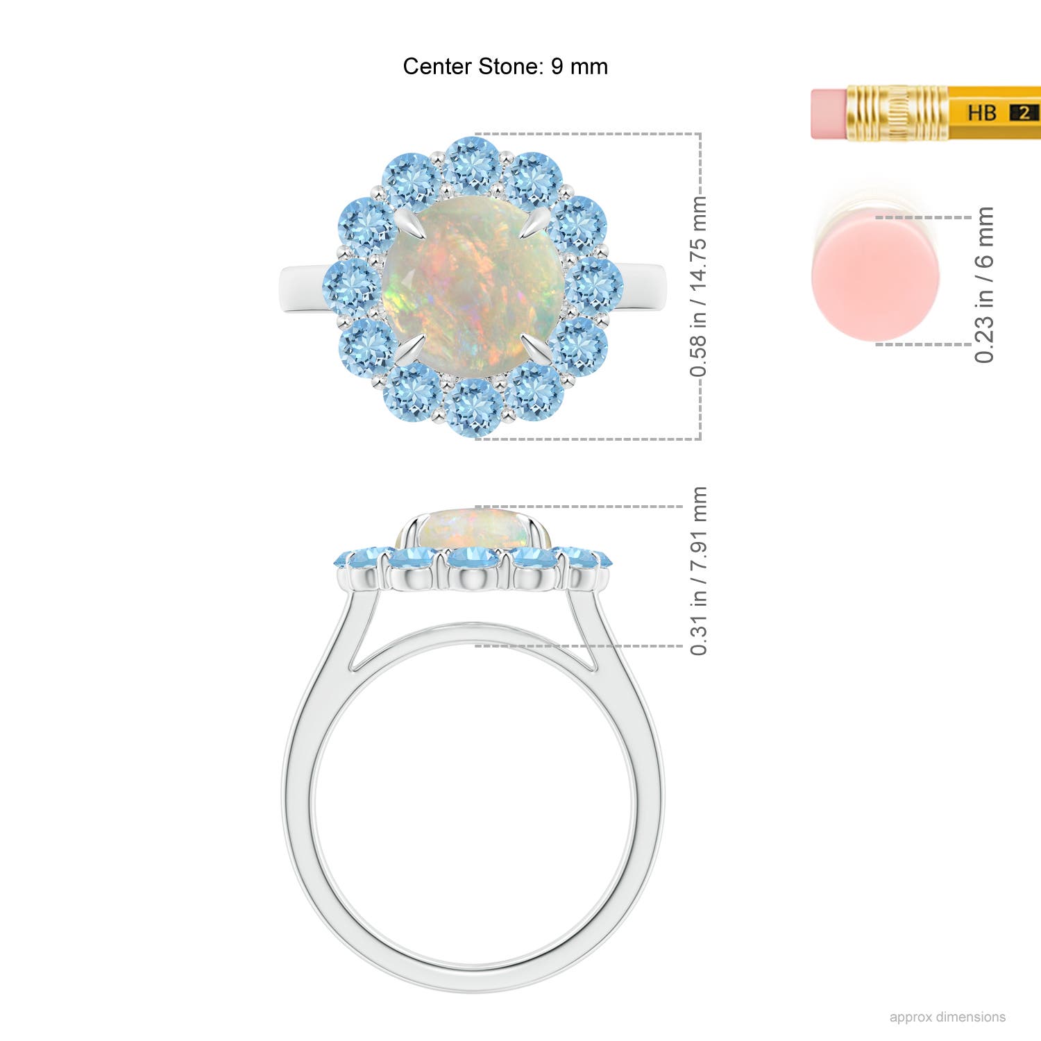 AAAA - Opal / 2.46 CT / 14 KT White Gold