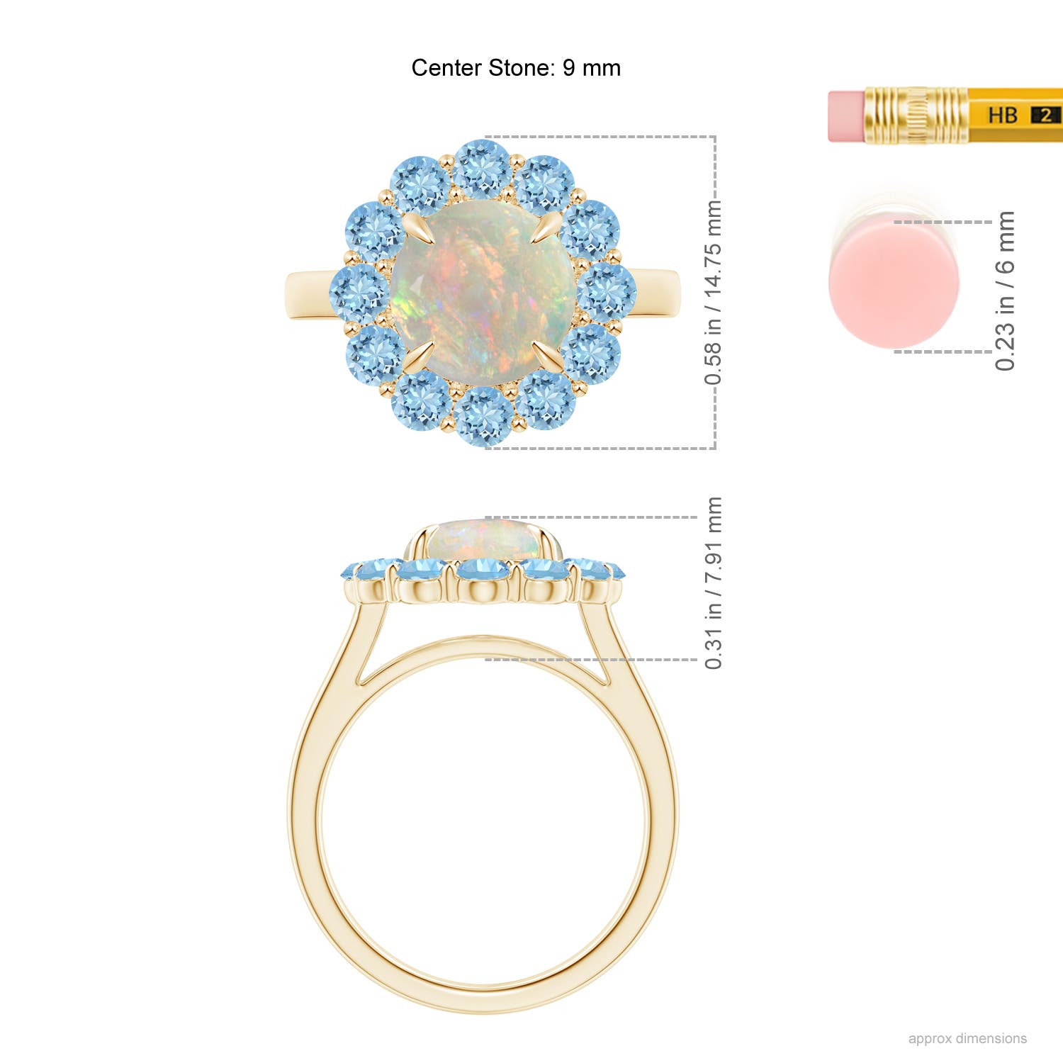 AAAA - Opal / 2.46 CT / 14 KT Yellow Gold